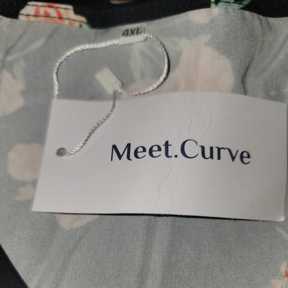 NEW NWT MeetCurve Floral Print Pocket Lantern Sleeve Wrap Maxi Dress 4XL - Picture 7 of 7